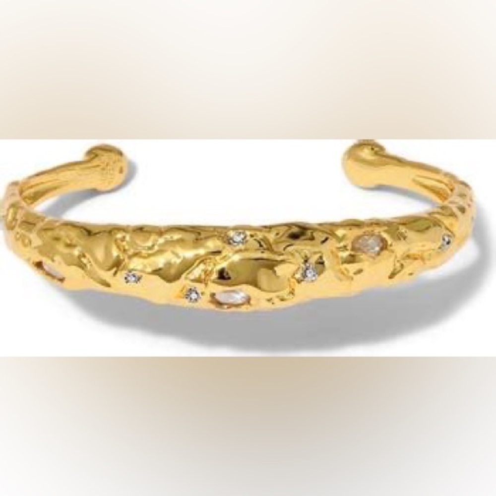 ALEXIS BITTAR • Gold Brut Pavé Crystal Sculptural
Cuff Bracelet - Picture 2 of 12